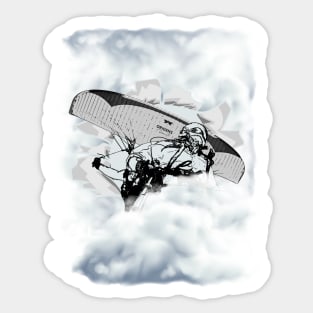 You can fly. Paragliding in the clouds Sticker